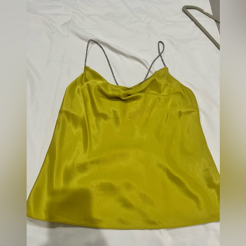 H&M Vibrant yellow green Satin Camisole - Size XS - new without tags.